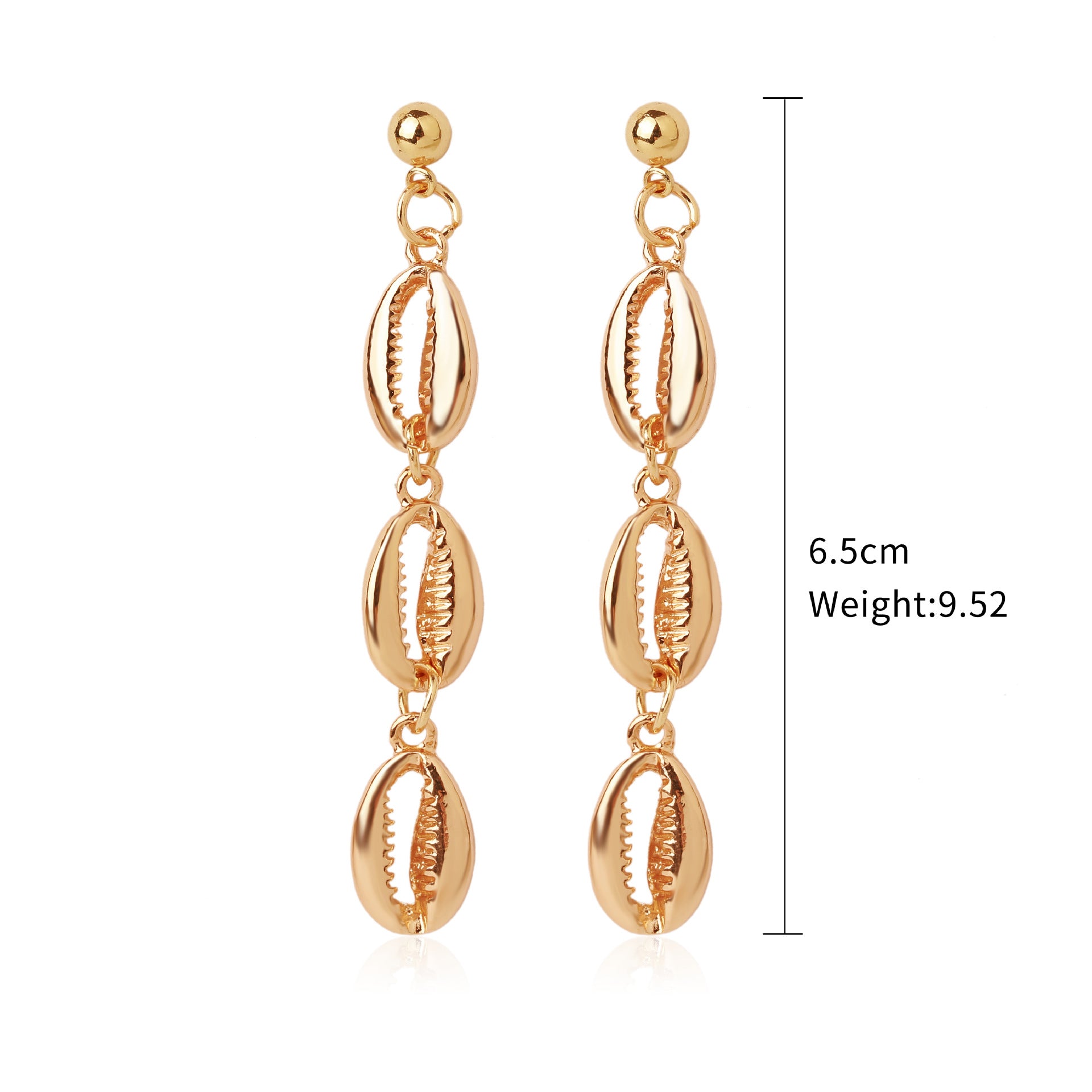 Wholesale European and American Cross-border Bohemian Ins Marine Jewelry Pearl Shell Earrings Alloy Natural Summer Shell Earrings