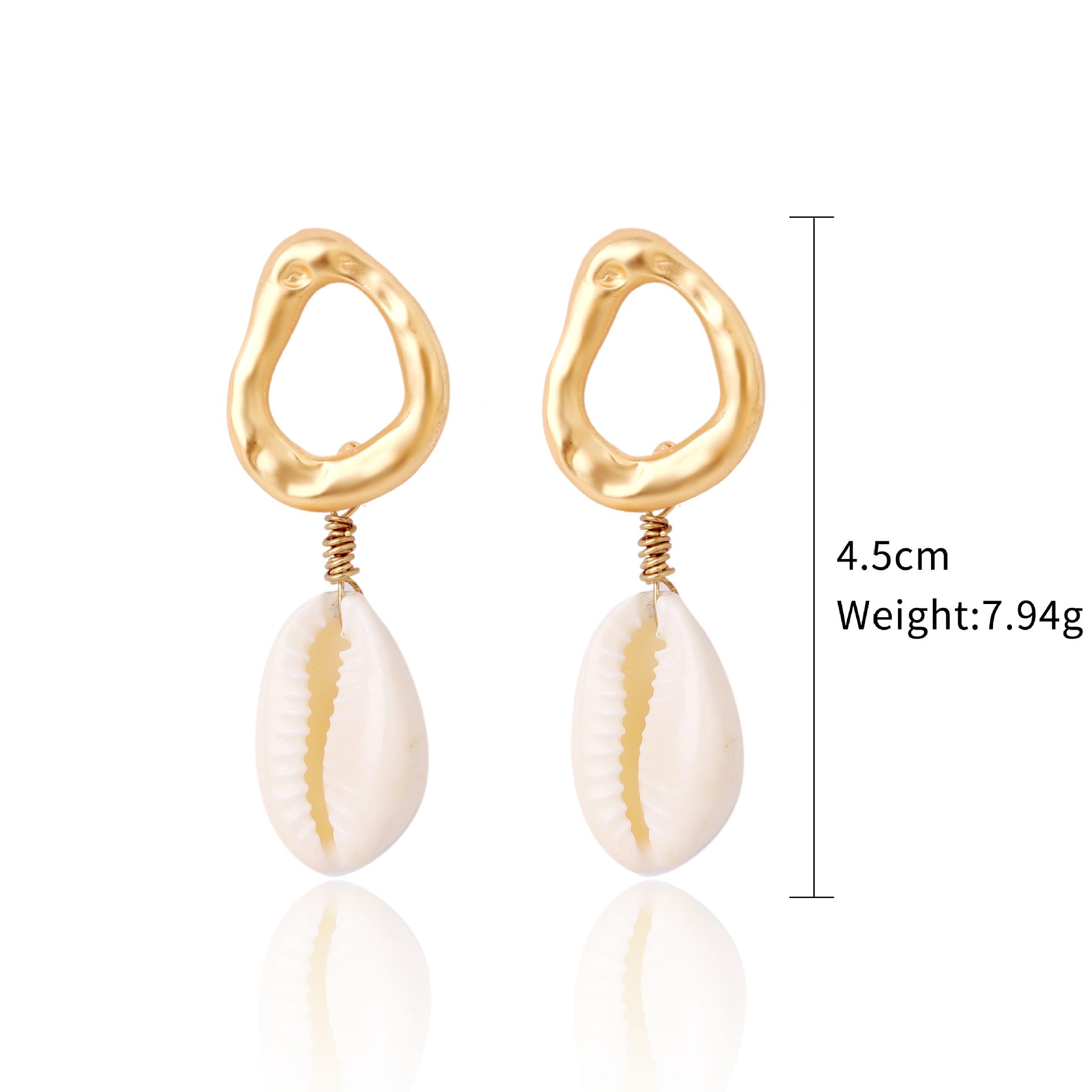 Wholesale European and American Cross-border Bohemian Ins Marine Jewelry Pearl Shell Earrings Alloy Natural Summer Shell Earrings