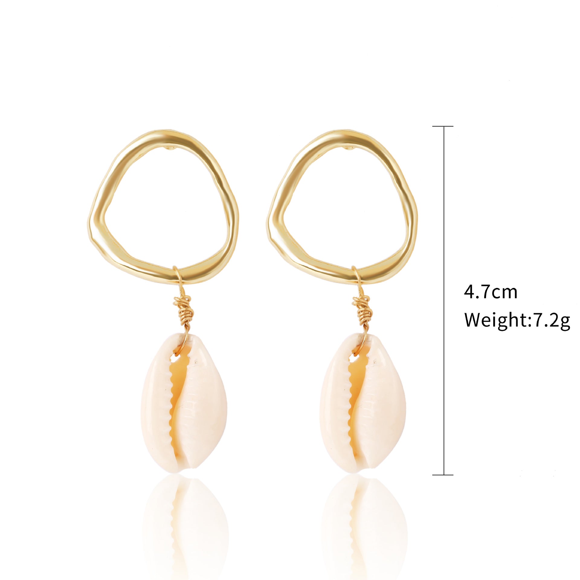 Wholesale European and American Cross-border Bohemian Ins Marine Jewelry Pearl Shell Earrings Alloy Natural Summer Shell Earrings
