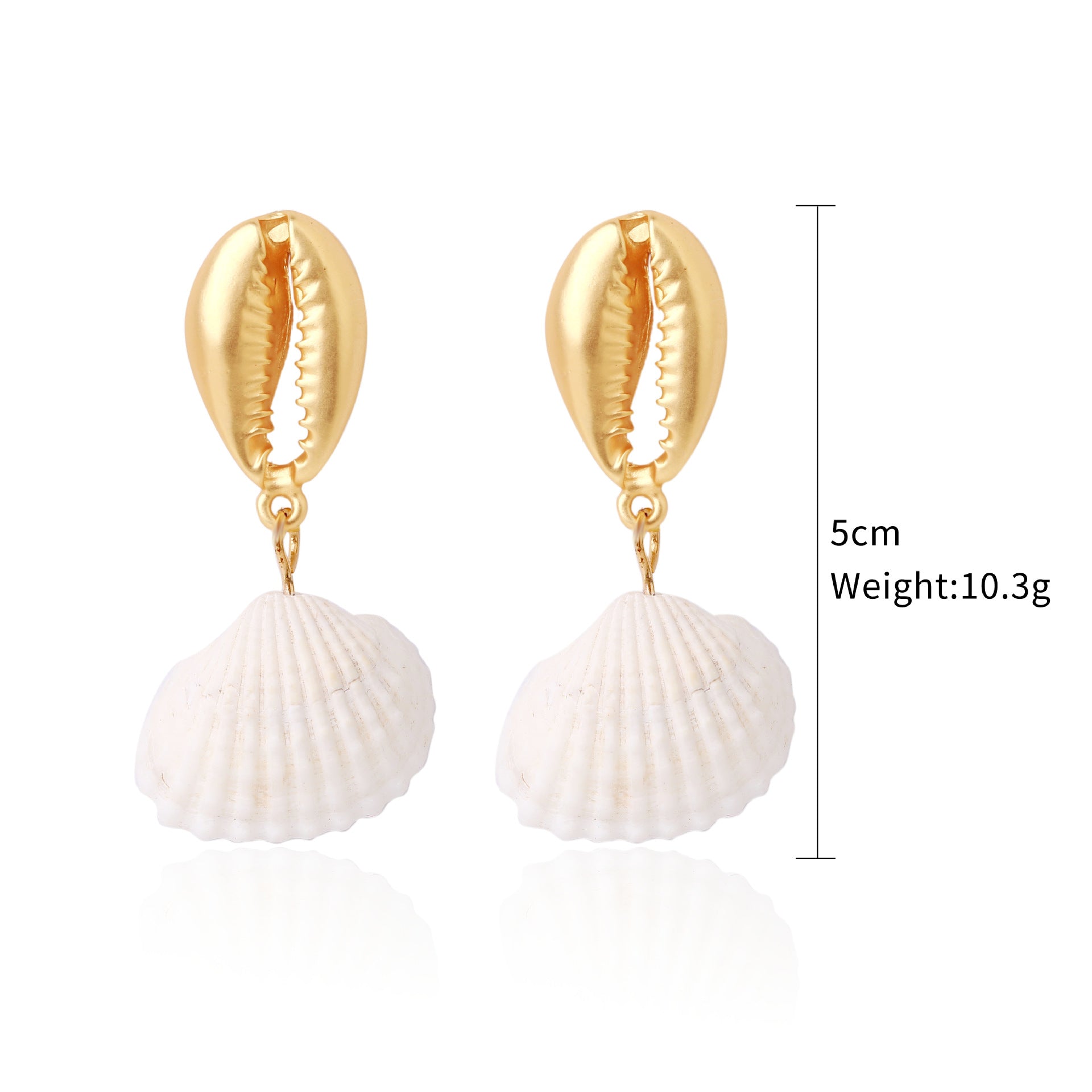 Wholesale European and American Cross-border Bohemian Ins Marine Jewelry Pearl Shell Earrings Alloy Natural Summer Shell Earrings