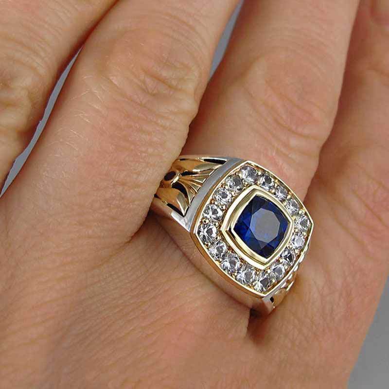 Wholesale Vintage Business Style Two-Tone Copper Men' s Ring Jewelry Accessory