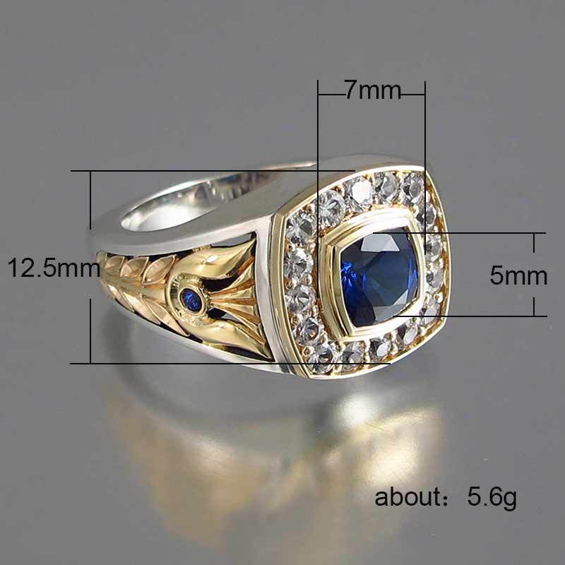 Wholesale Vintage Business Style Two-Tone Copper Men' s Ring Jewelry Accessory