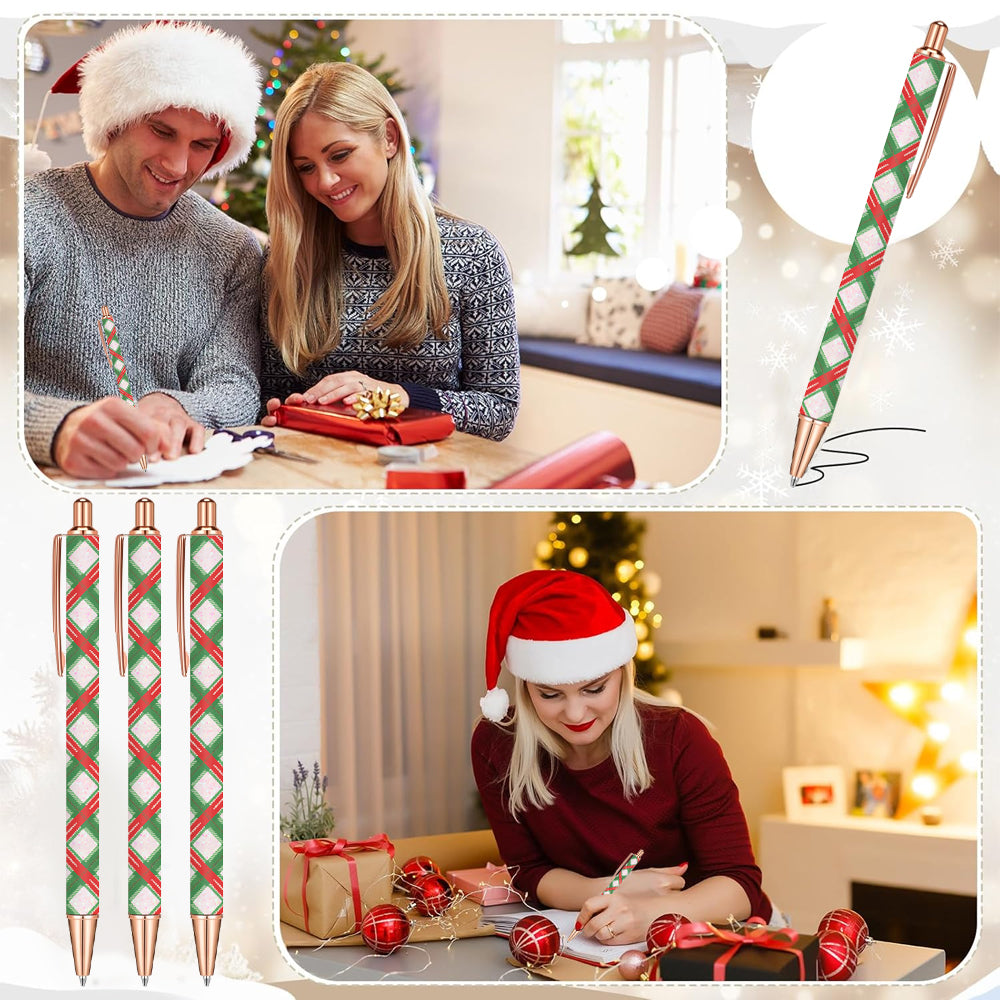 Wholesale 6pcs Christmas Ballpoint Pens Set Metal Journaling Black Ink Pretty Cute Fancy Stationery Gifts for Birthday Home Office Desk