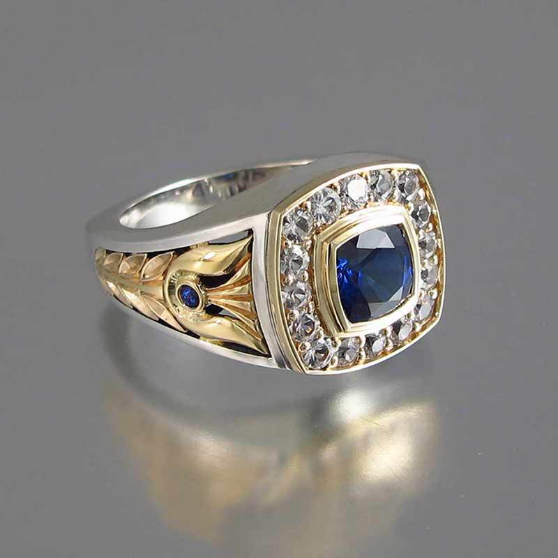 Wholesale Vintage Business Style Two-Tone Copper Men' s Ring Jewelry Accessory