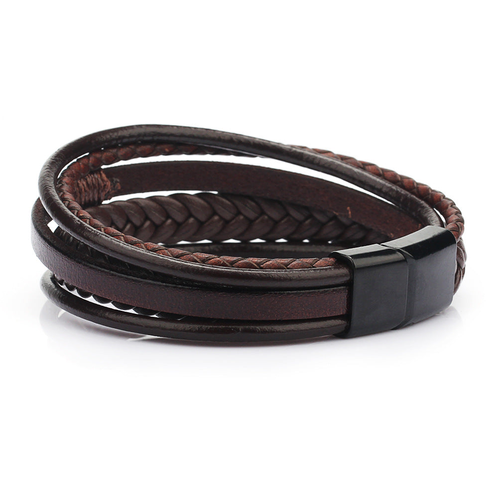 Wholesale  Leather Rope Hand-woven Bracelet