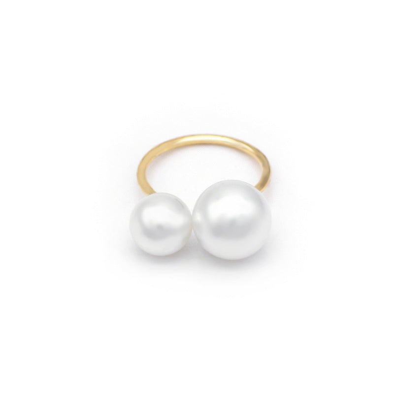 Wholesale Pearl Opening Ring  Ring Double Pearl Ring