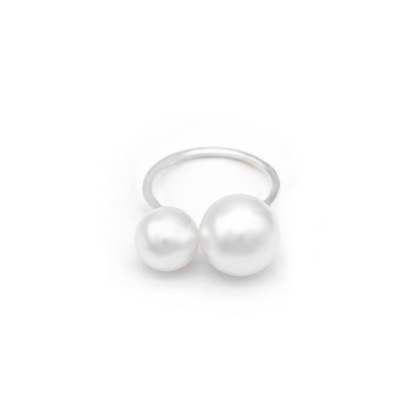 Wholesale Pearl Opening Ring  Ring Double Pearl Ring
