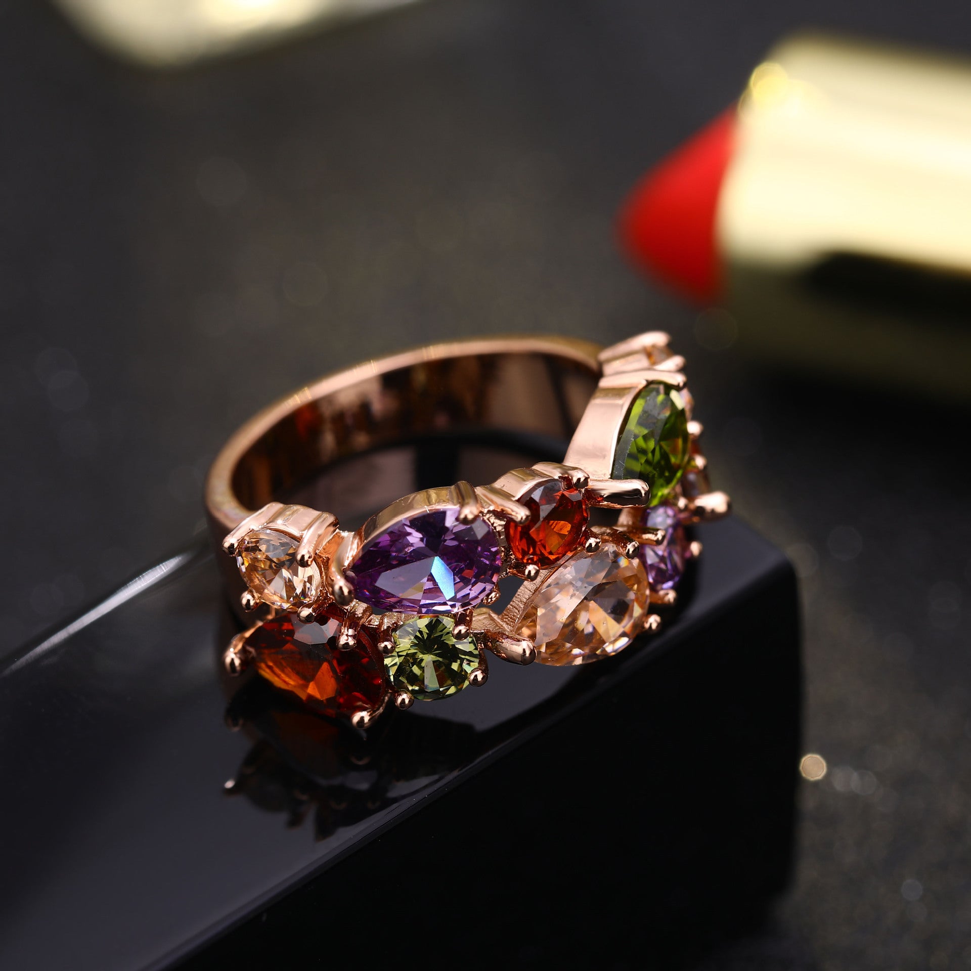 Wholesale Butterfly Jewelry  Colorful Zircon Ring