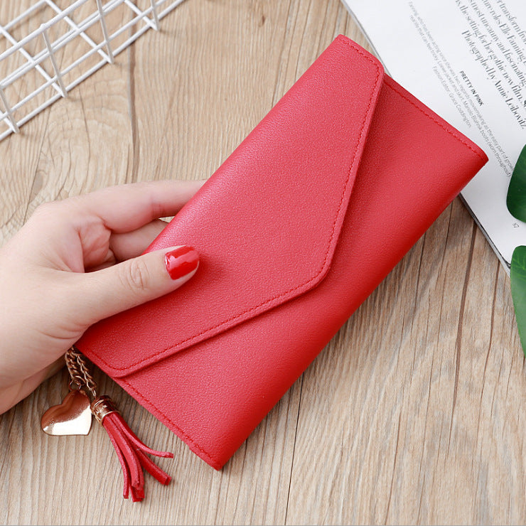 Wholesale  Long Tassel Campus Pendant Fashion Wallet