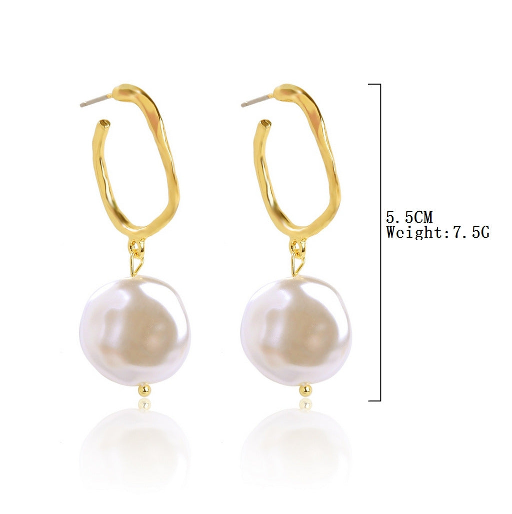 Wholesale European and American Cross-border Bohemian Ins Marine Jewelry Pearl Shell Earrings Alloy Natural Summer Shell Earrings