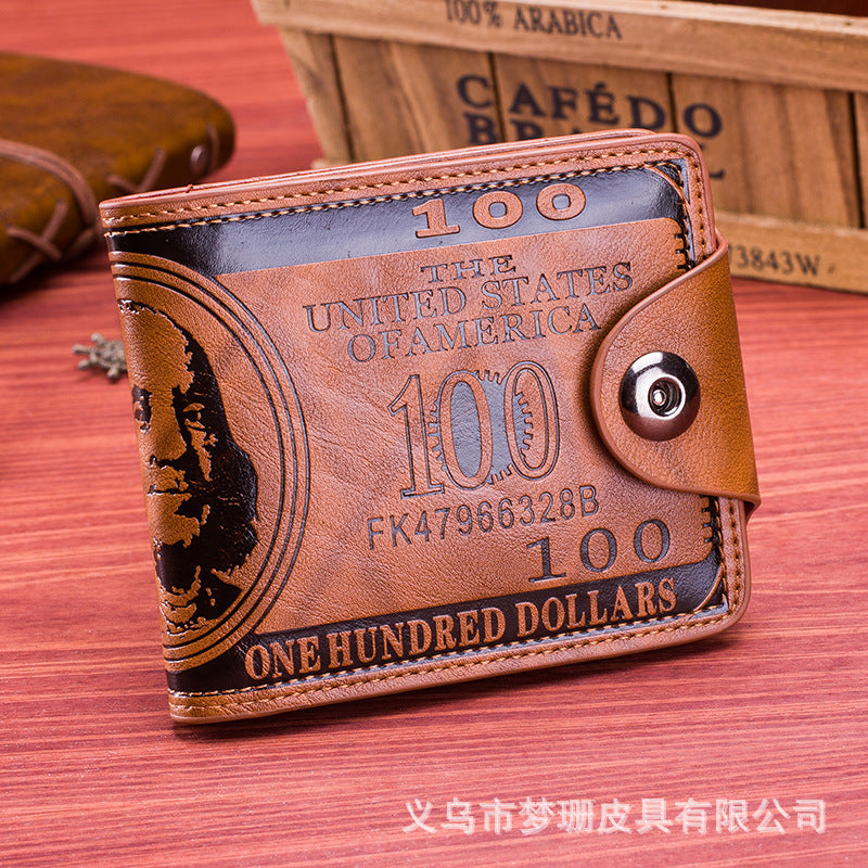 Wholesale Men's Dollar Wallet Creative Magnetic Buckle Short Wallet ACC-WT-Mengs006