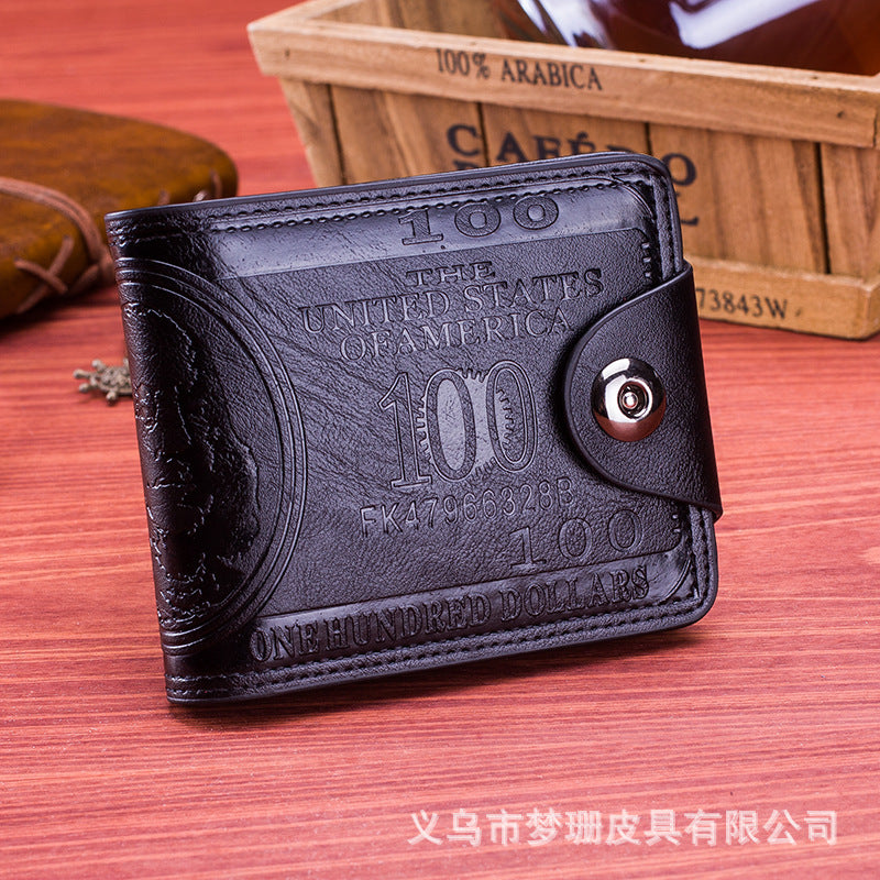 Wholesale Men's Dollar Wallet Creative Magnetic Buckle Short Wallet ACC-WT-Mengs006