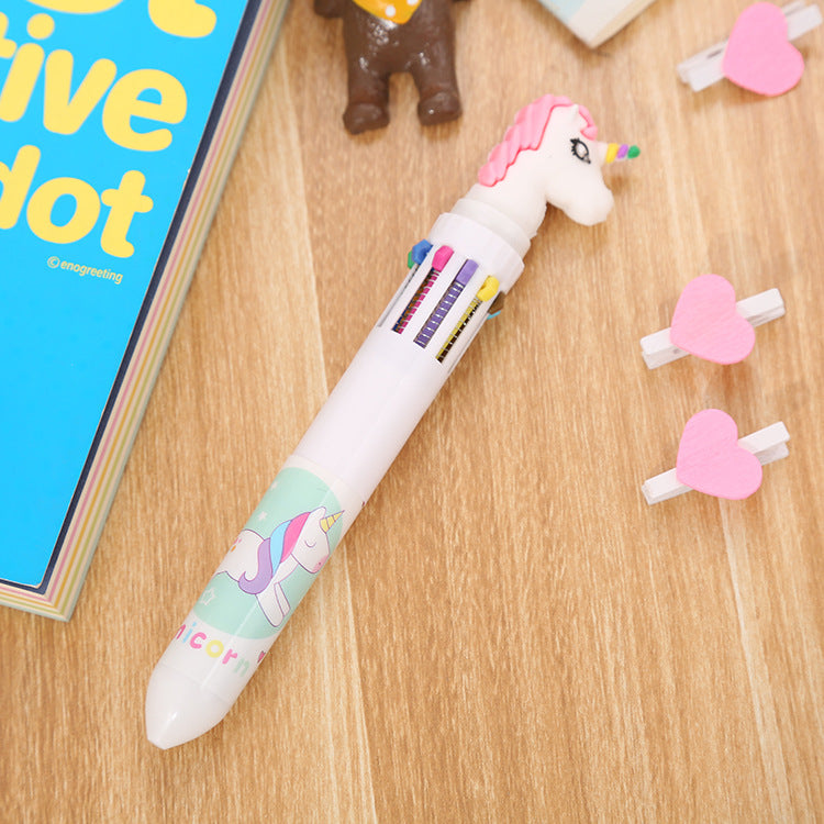 Wholesale ten color cartoon color graffiti pen press plastic ballpoint pen ACC-PN-Liuj005