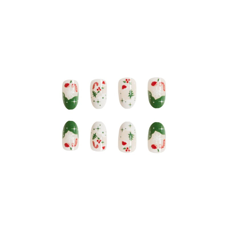 Wholesale 24 Pieces/box Christmas Snowflake Canes Nails Kits Nail Stickers ACC-NS-GuaiXL125