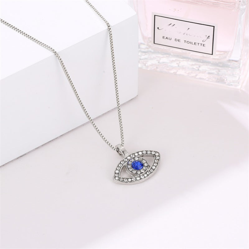 Wholesale Devil's Eye Necklace Creative Blue Eyes Diamond-encrusted Necklace