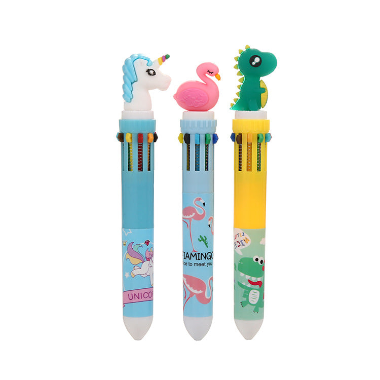 Wholesale ten color cartoon color graffiti pen press plastic ballpoint pen ACC-PN-Liuj005