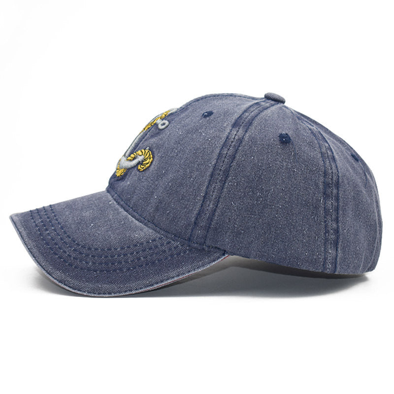 Wholesale  washed anchor embroidery Denim baseball hat