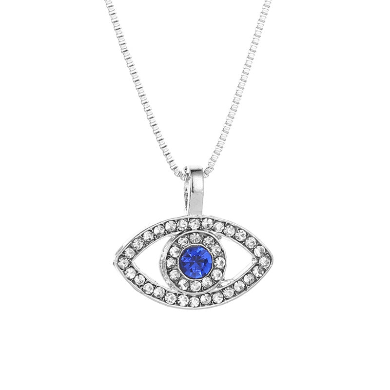 Wholesale Devil's Eye Necklace Creative Blue Eyes Diamond-encrusted Necklace