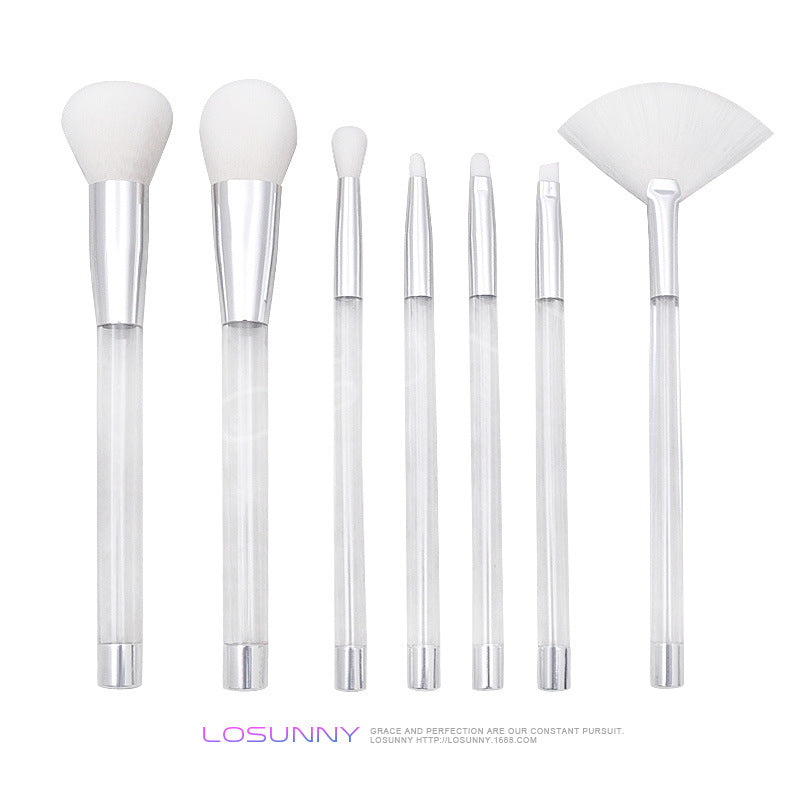 Wholesale 7 Pieces/set of Transparent Crystal Empty Tube Makeup Brush Set DIY Makeup Brushes ACC-MB-LXY003