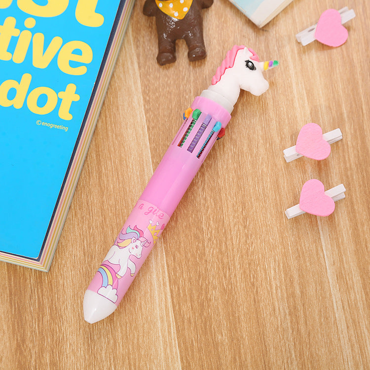 Wholesale ten color cartoon color graffiti pen press plastic ballpoint pen ACC-PN-Liuj005