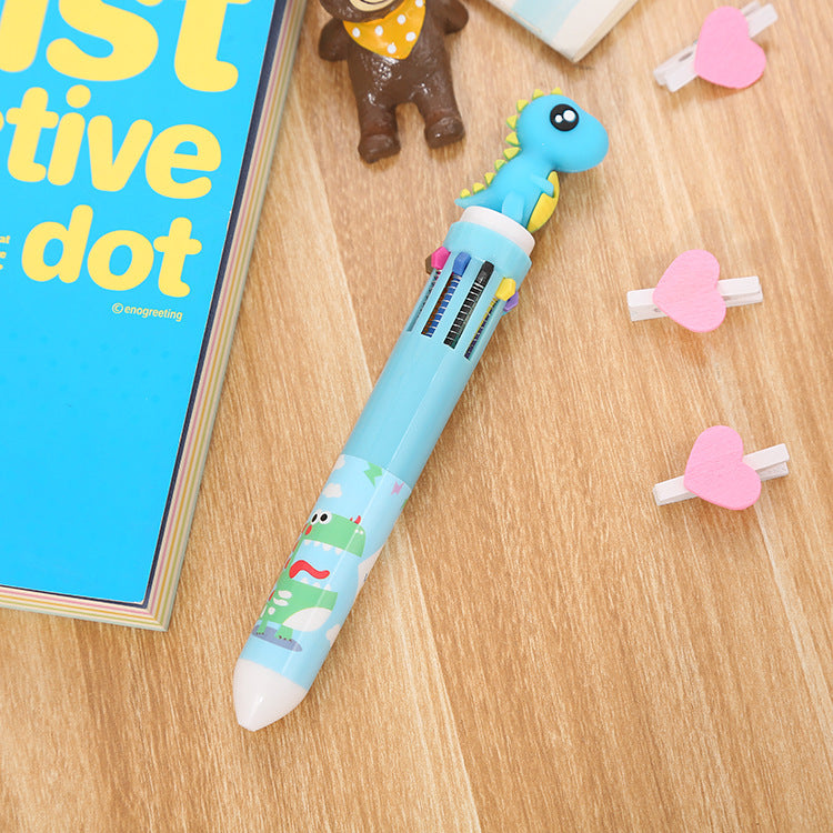 Wholesale ten color cartoon color graffiti pen press plastic ballpoint pen ACC-PN-Liuj005