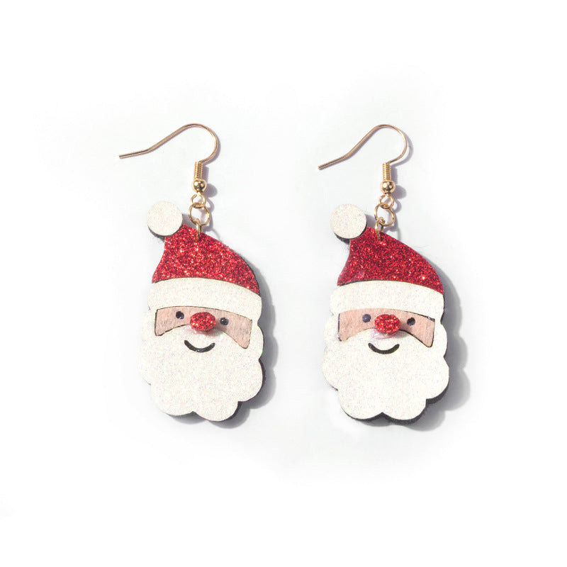 Wholesale Cartoon 3D Santa Claus Snowman Elk Earrings ACC-ES-MDD074