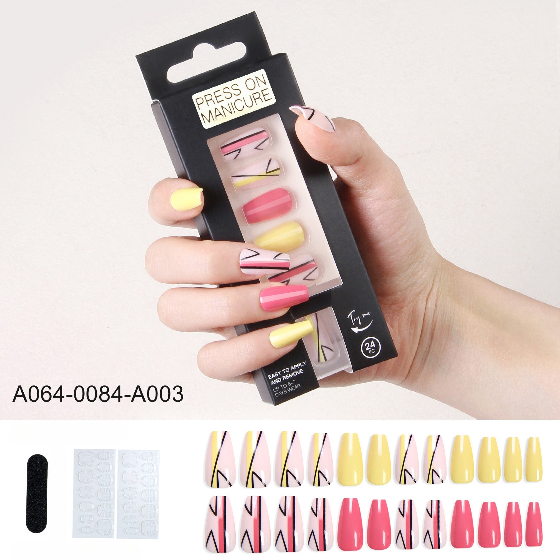 Wholesale Press on Nails Kits 24 Ballet Nail Adhesive Nail Enhancement Tablets ACC-NS-XKQ008