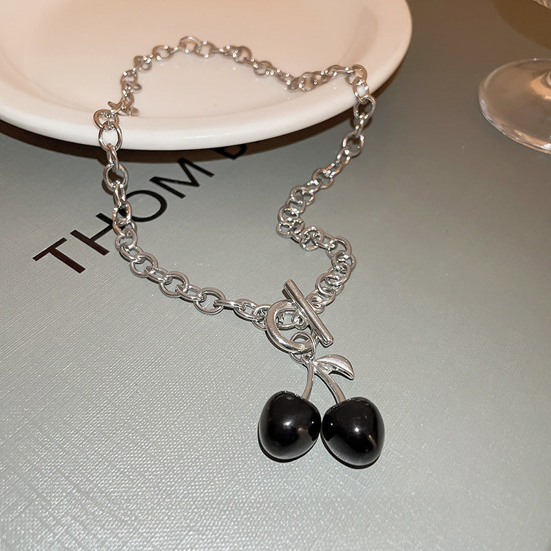 Wholesale High-grade Fruit Cherry OT Buckle Necklace  ACC-NE-JingQiao001