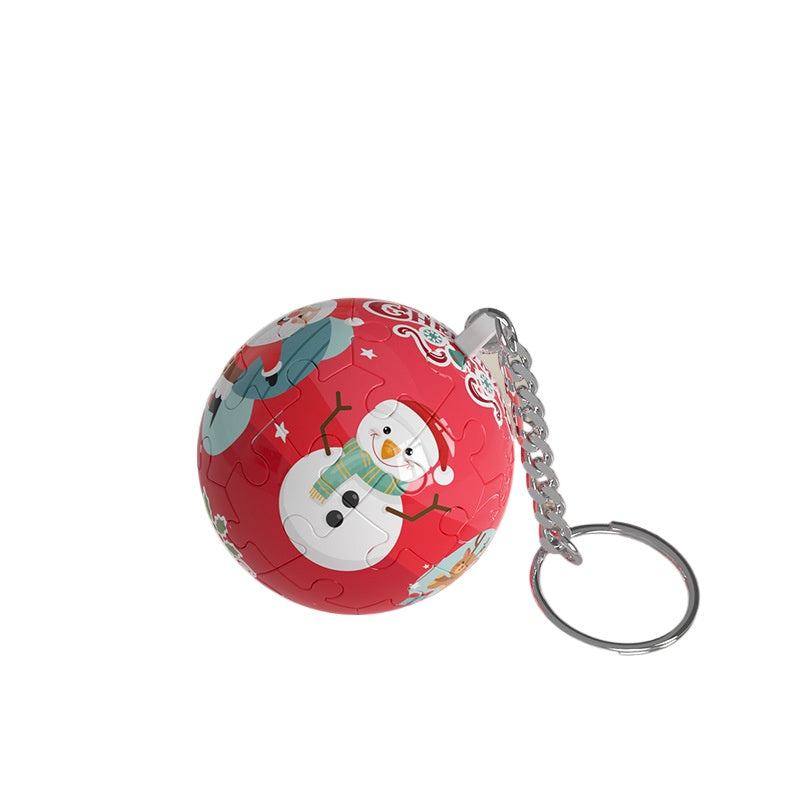 Wholesale Christmas 3D Spherical Puzzle Building Blocks Earth Football Basketball Keychains ACC-KC-BeiBi001