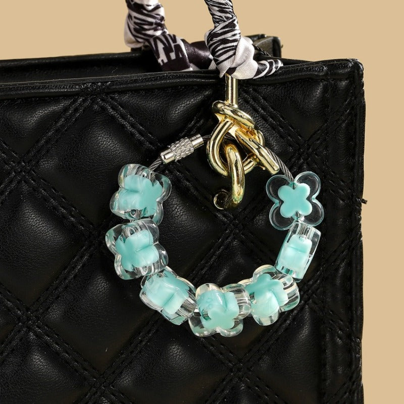 Wholesale Acrylic Dopamine Colored Flower Bracelet Keychain ACC-KC-RongRui025