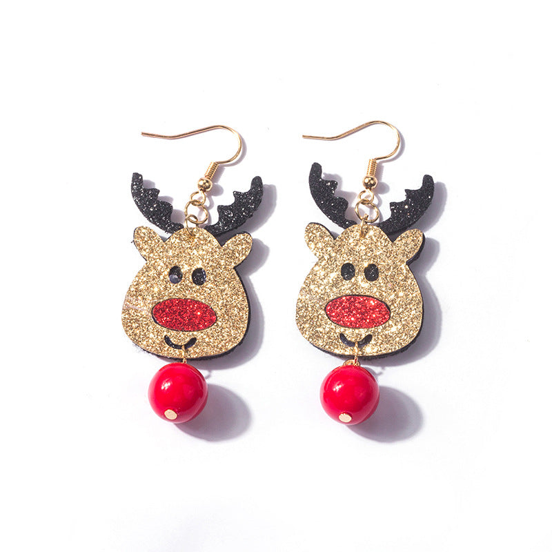 Wholesale Cartoon 3D Santa Claus Snowman Elk Earrings ACC-ES-MDD074