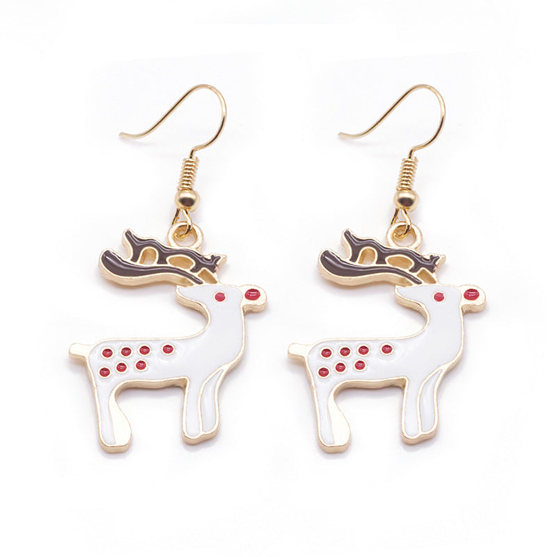 Wholesale Christmas Santa Claus Snowflake Elk Oil Drop Earrings ACC-ES-MDD049