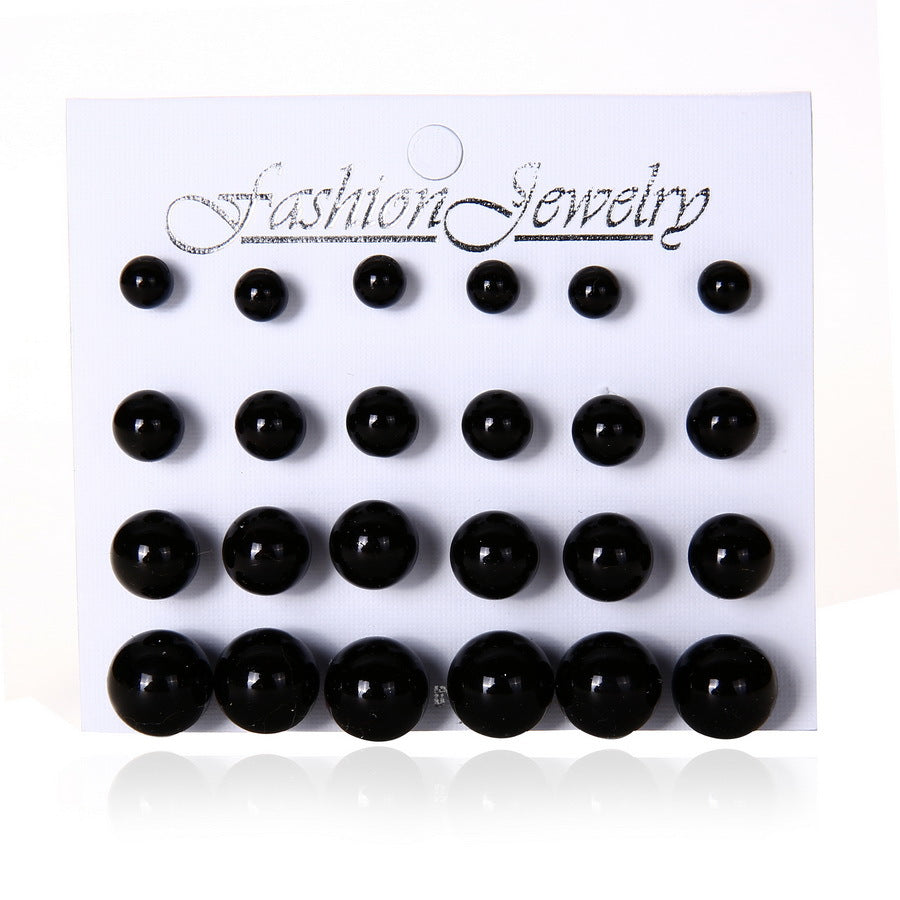 Wholesale pearl jewelry round mixed color resin earrings