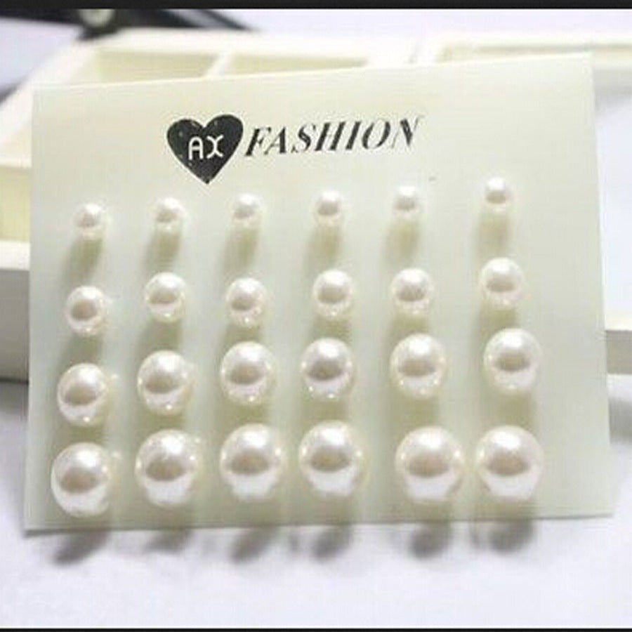 Wholesale pearl jewelry round mixed color resin earrings
