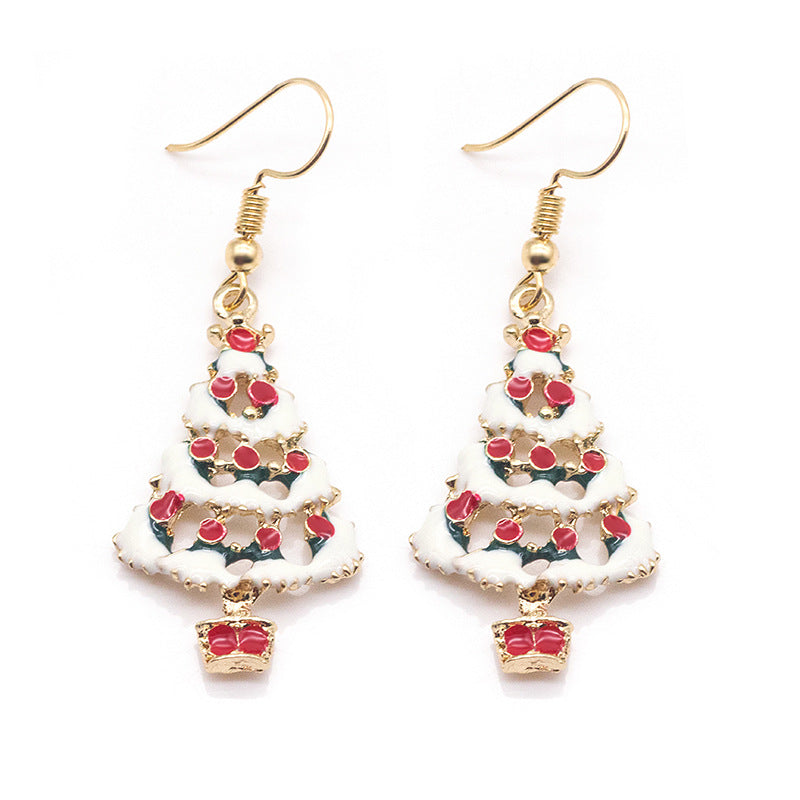 Wholesale Christmas Santa Claus Snowflake Elk Oil Drop Earrings ACC-ES-MDD049