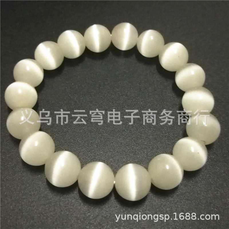 Wholesale Fashion 10mm Cat' s Eye Glass Bead Bracelet Red Candy Color Jewelry Accessory for Resale