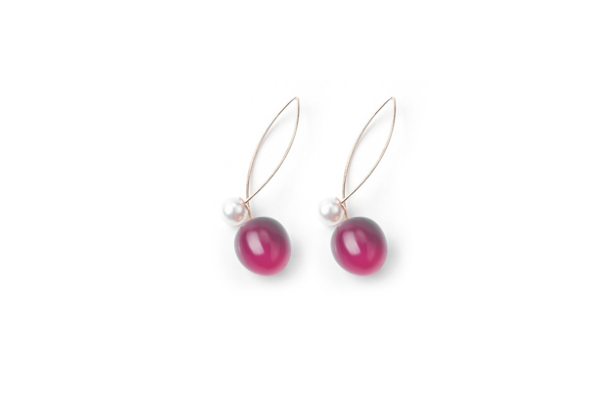 Wholesale Red Gradient Cherry Pearl Earrings ACC-ES-MDD086