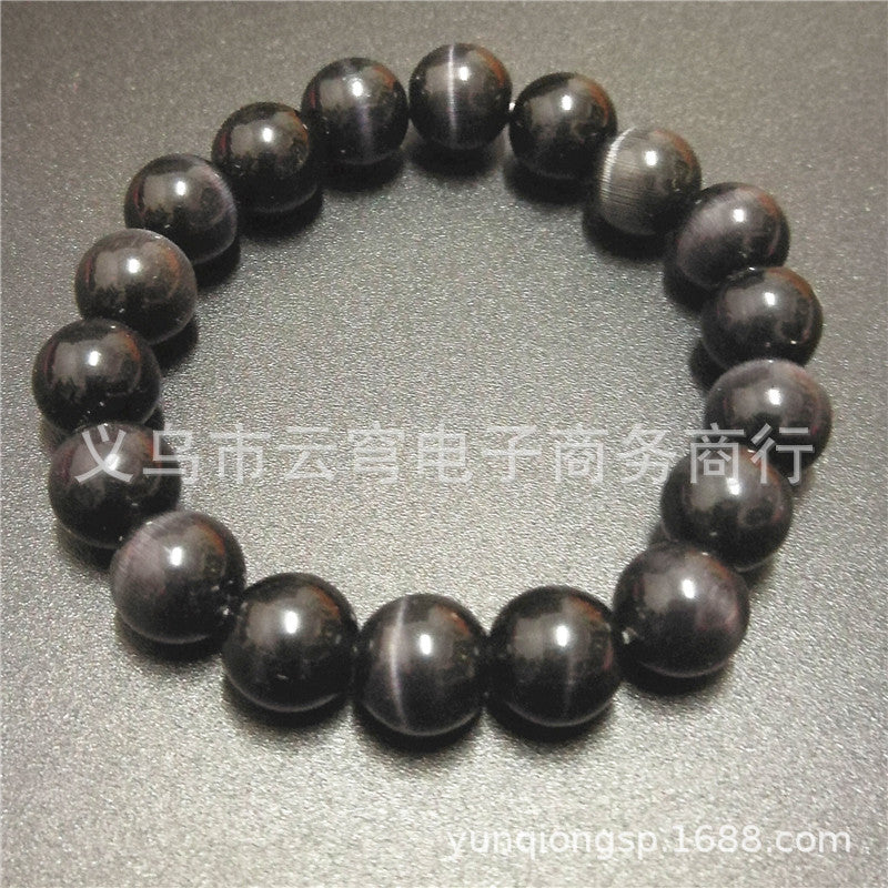 Wholesale Fashion 10mm Cat' s Eye Glass Bead Bracelet Red Candy Color Jewelry Accessory for Resale