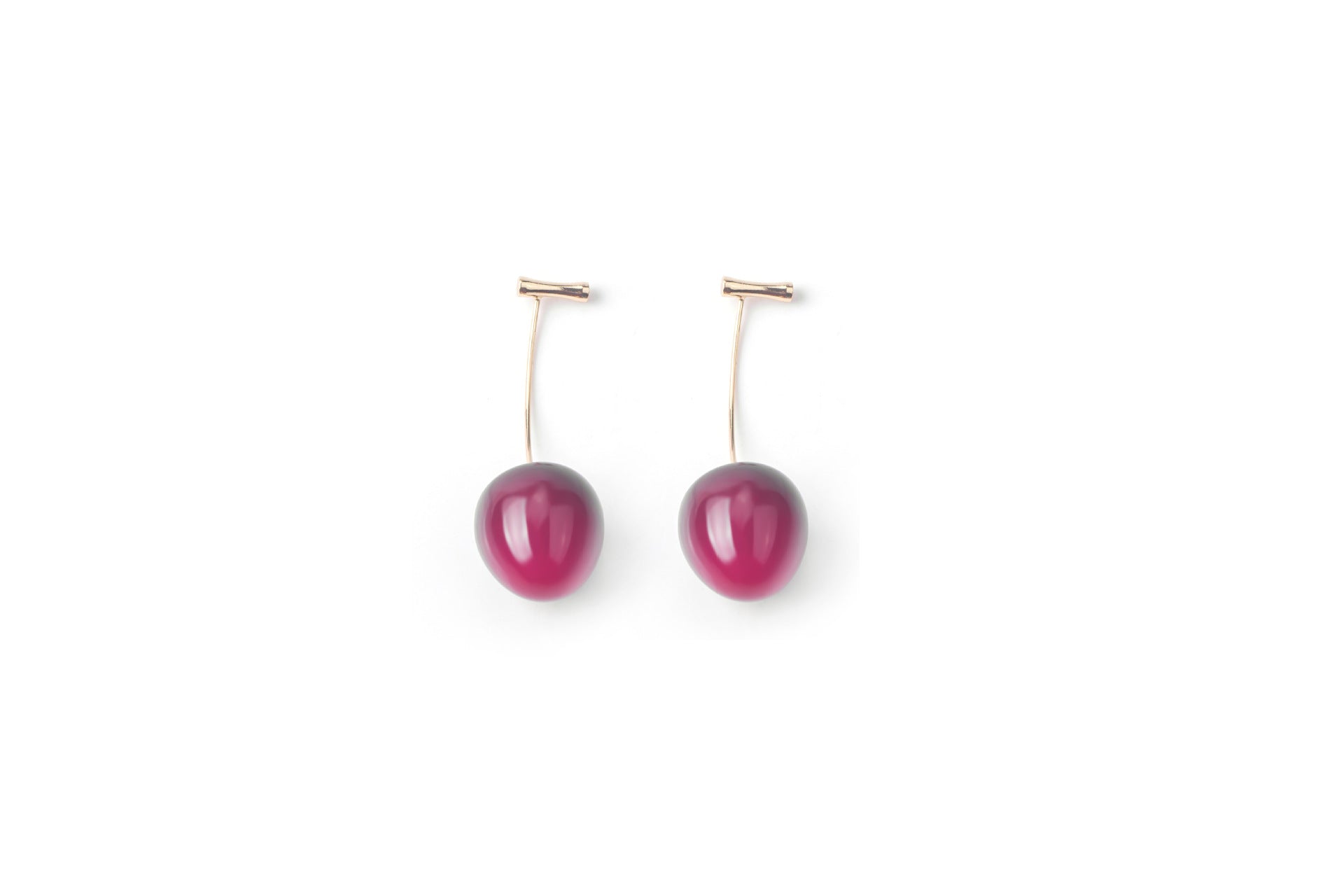 Wholesale Red Gradient Cherry Pearl Earrings ACC-ES-MDD086