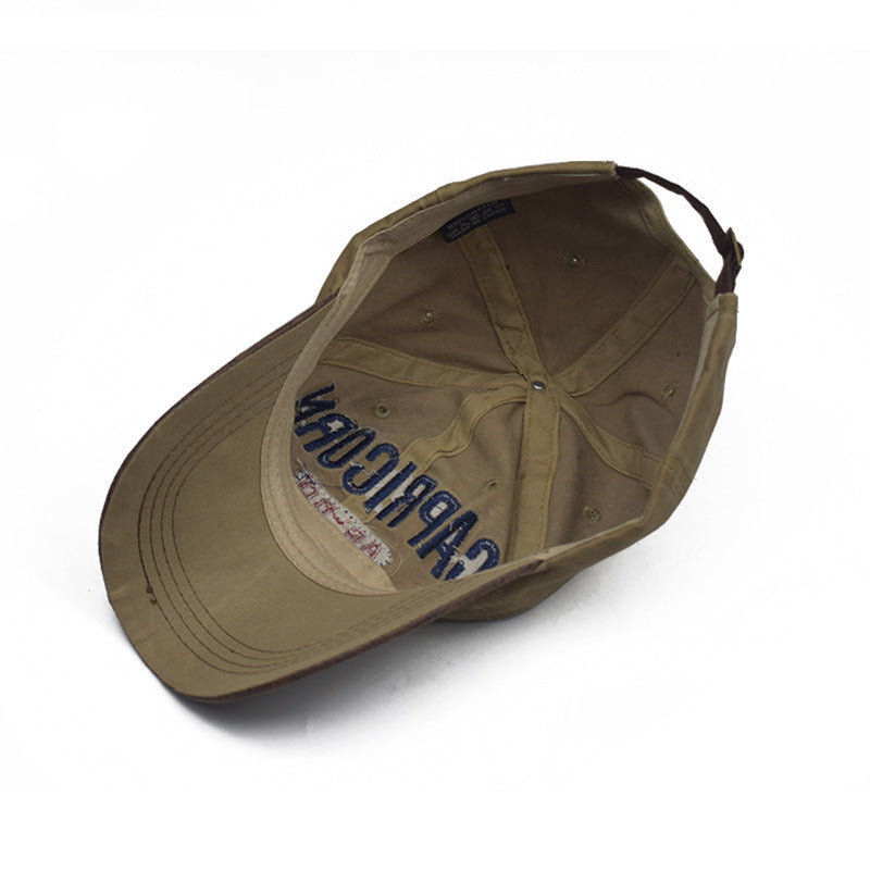 Wholesale  Pu Patchwork Distressed Pure Cotton Washed Baseball Cap