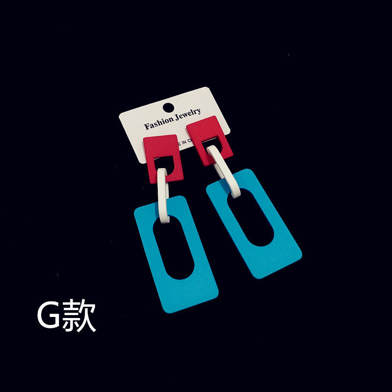 Wholesale Colorful Geometric Acrylic Flower Earrings ACC-ES-CT033