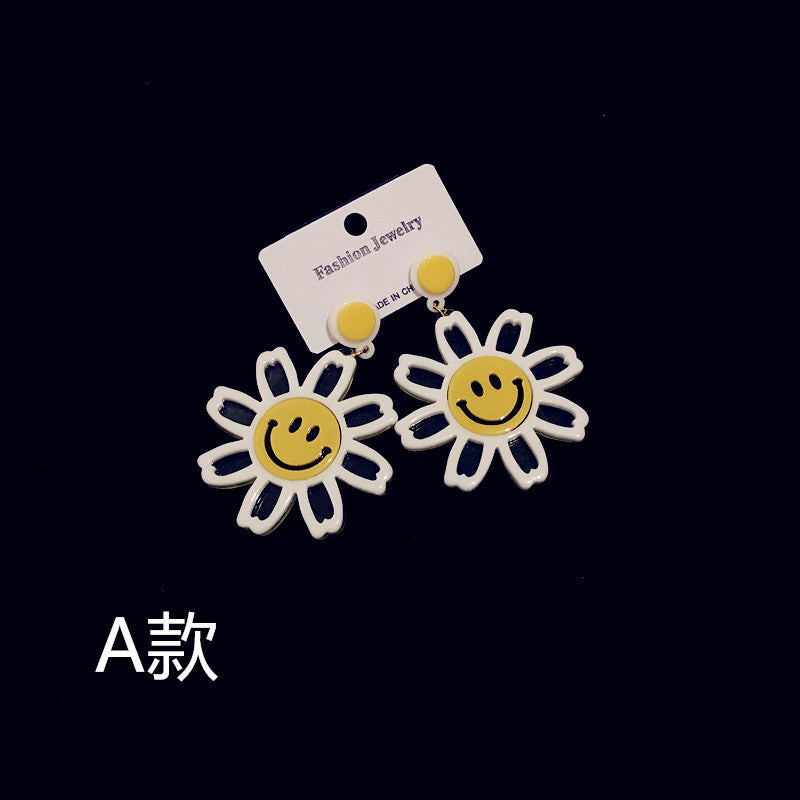 Wholesale Colorful Geometric Acrylic Flower Earrings ACC-ES-CT033