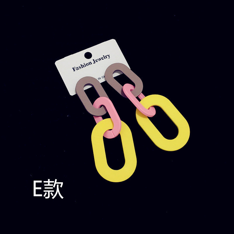 Wholesale Colorful Geometric Acrylic Flower Earrings ACC-ES-CT033