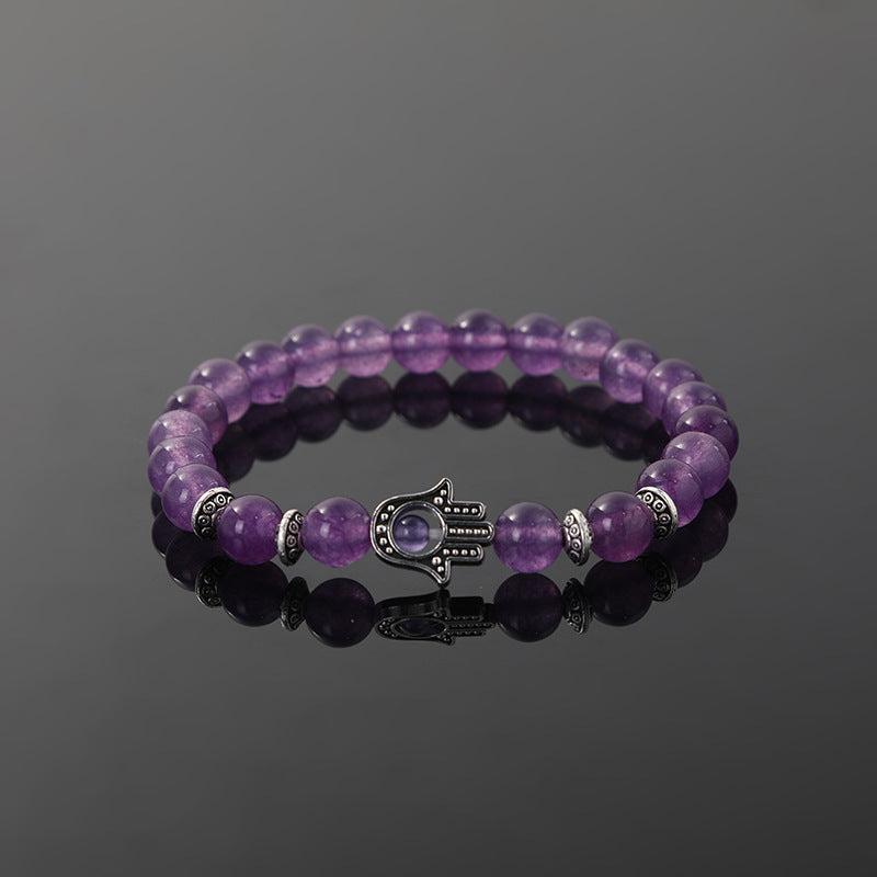 Wholesale Handmade Purple Gold Stone Bergamot Bracelet Trendy Jewelry Accessory Gift
