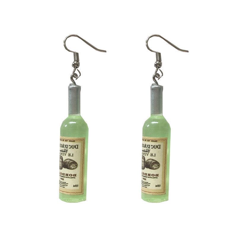 Wholesale Funny Hip-hop Wine Bottle Earrings ACC-ES-Hongw002