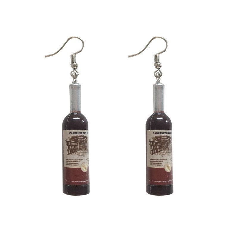 Wholesale Funny Hip-hop Wine Bottle Earrings ACC-ES-Hongw002