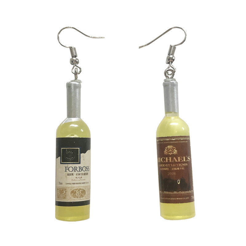 Wholesale Funny Hip-hop Wine Bottle Earrings ACC-ES-Hongw002