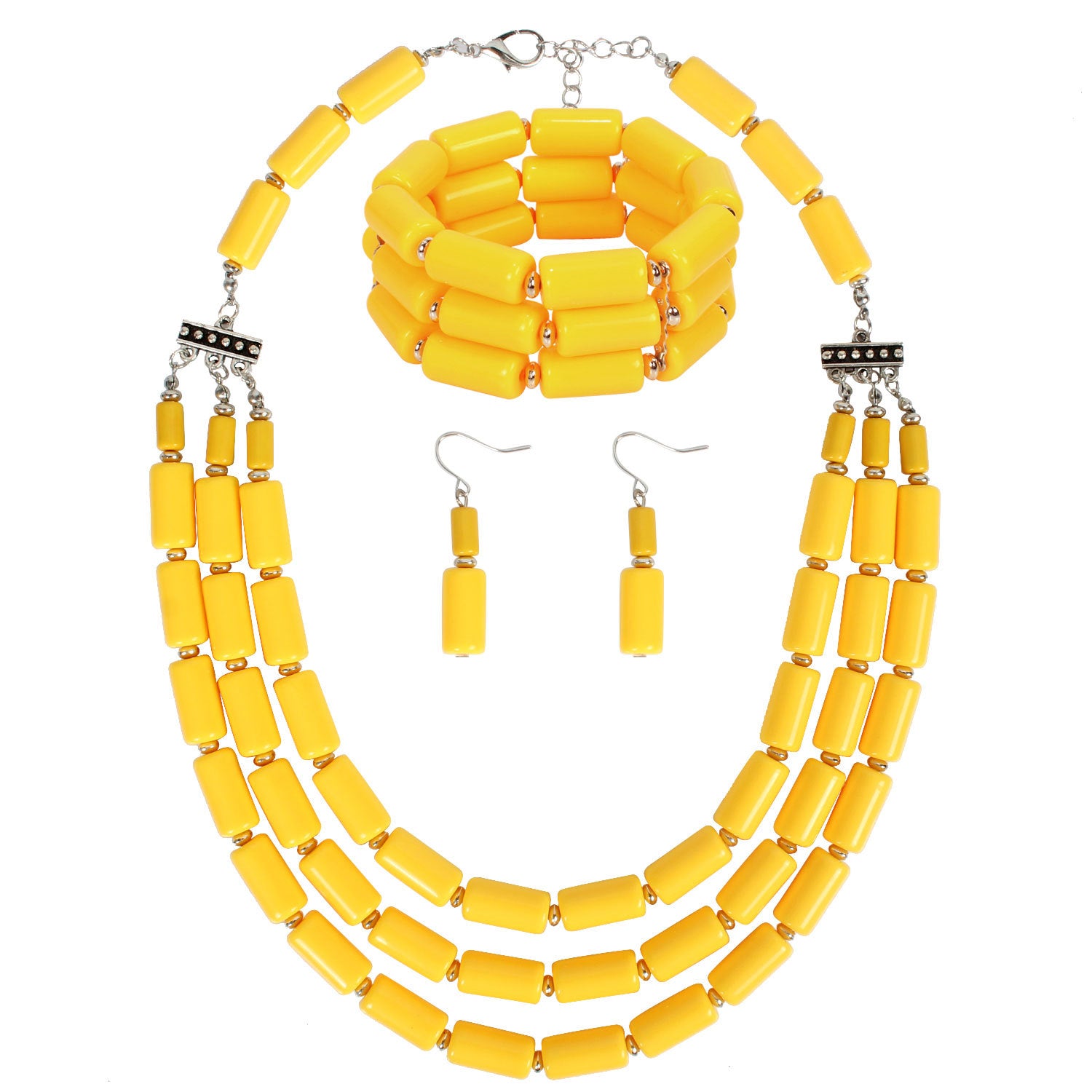 Wholesale Beaded Three-piece Multi-layer Necklace Set Bead Necklaces ACC-NE-Tengc001