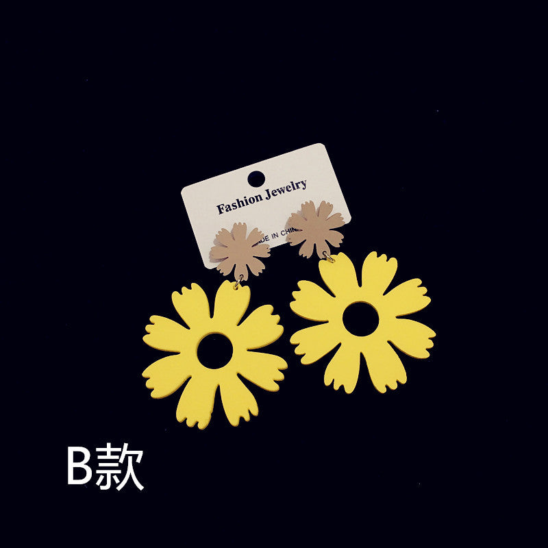 Wholesale Colorful Geometric Acrylic Flower Earrings ACC-ES-CT033