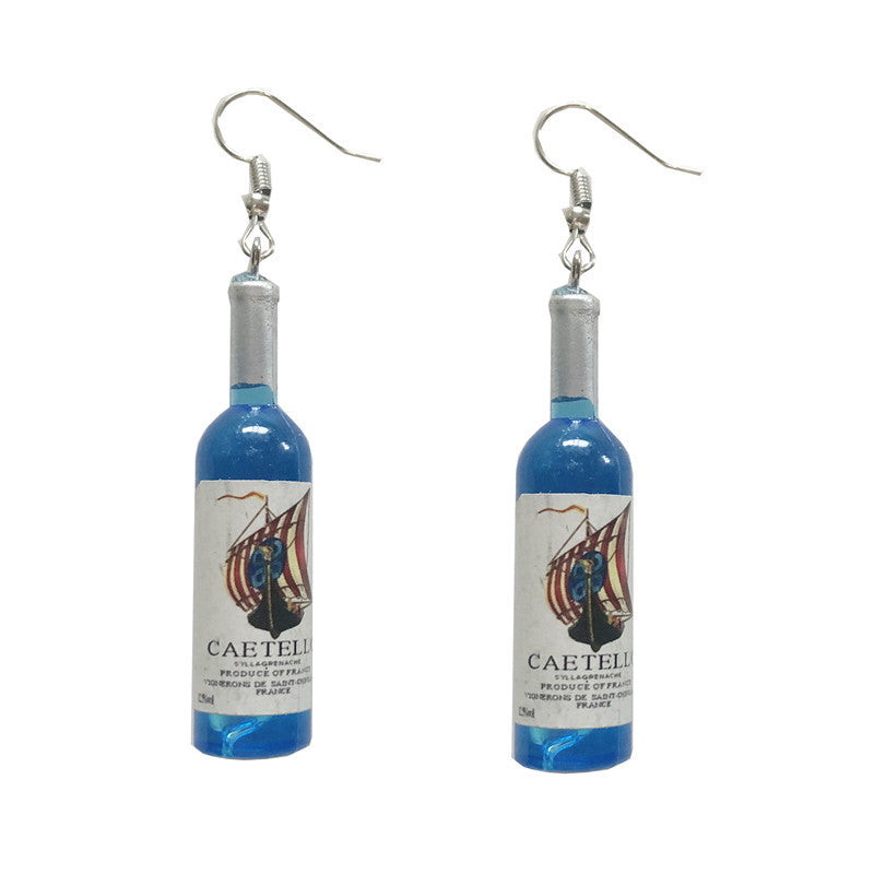 Wholesale Funny Hip-hop Wine Bottle Earrings ACC-ES-Hongw002